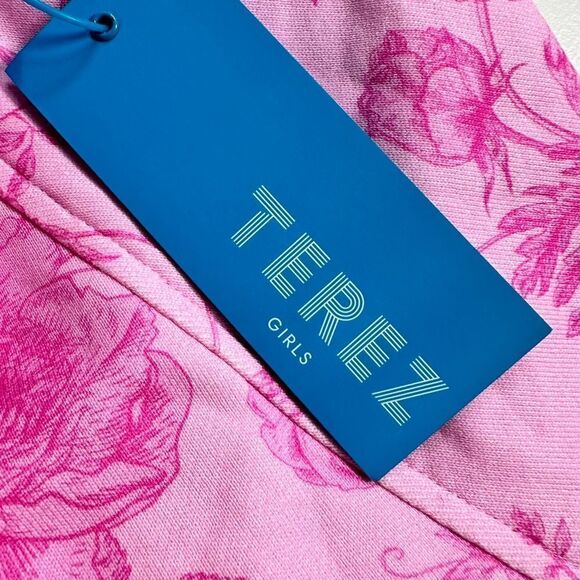 NWT Terez Kids Girls Pink Floral Sweatshirt - Size 14 - Picture 5 of 5
